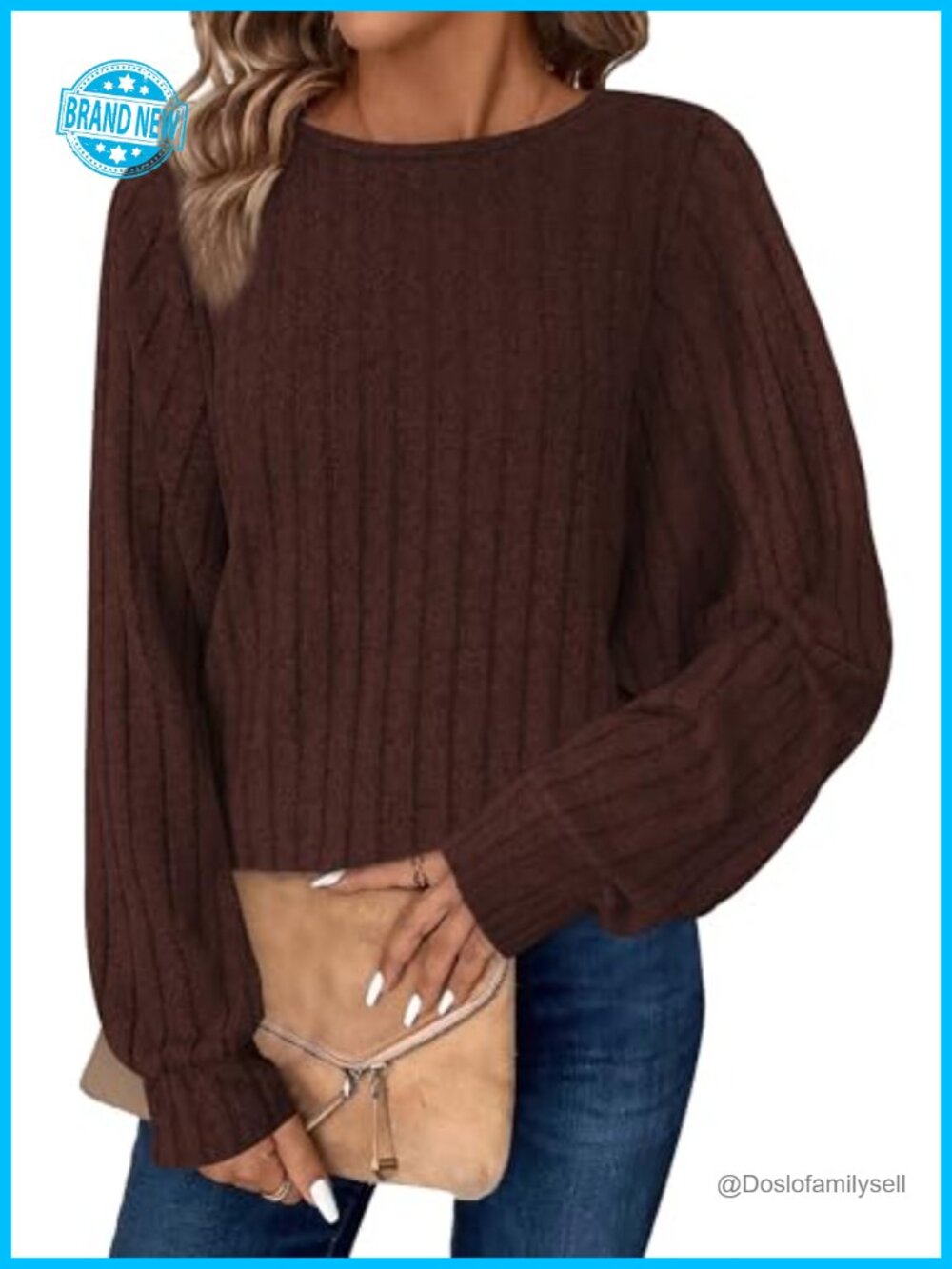 Womens Batwing Long Sleeve Tunic Sweater Lightweight Crew Neck Pullover